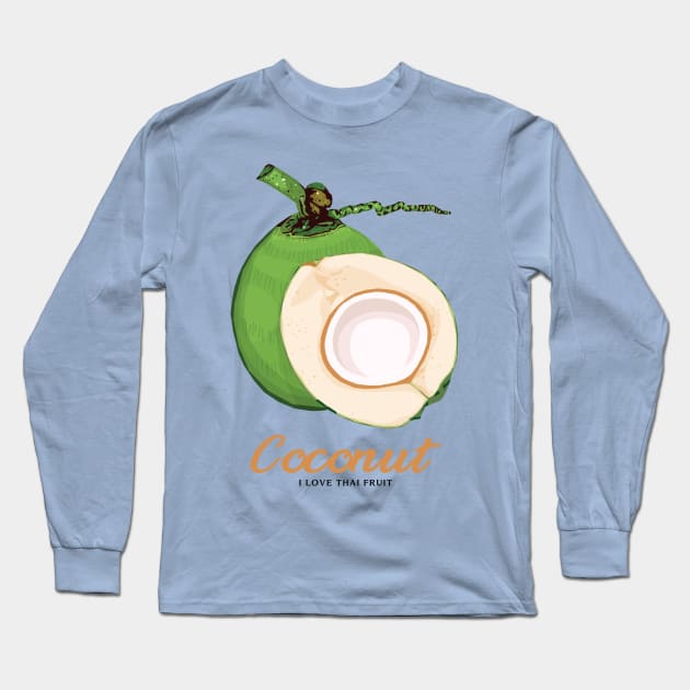 Coconut Long Sleeve T-Shirt by KewaleeTee